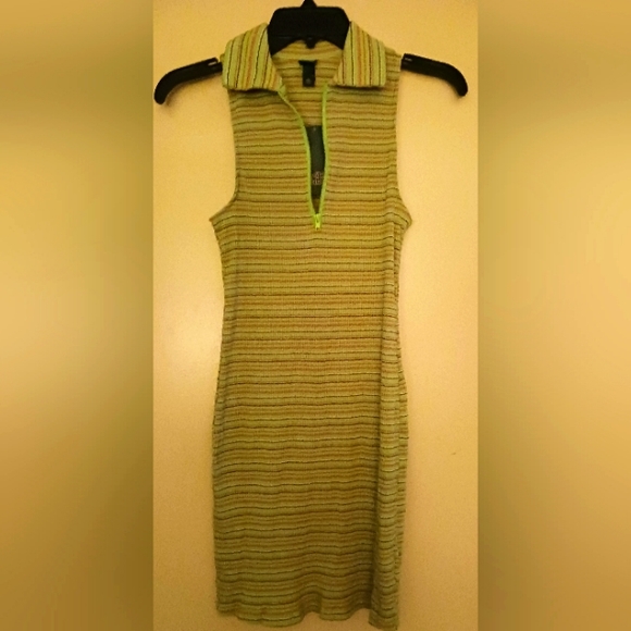 wild fable Dresses & Skirts - Lime green striped tank bodycon dress Sz XS nwt